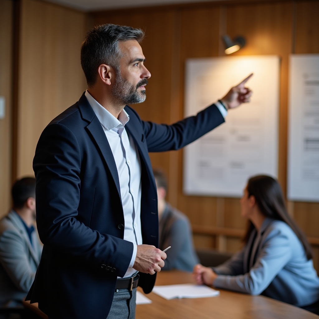 Facilitatore che guida un team durante una sessione di lavoro sulla gestione del tempo