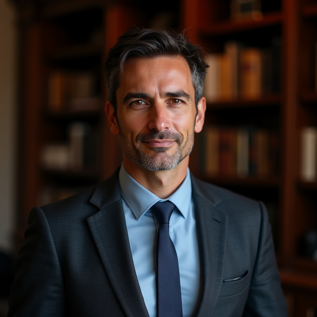 Il facilitatore di Javorleco in un contesto professionale, ritratto in un ufficio aziendale